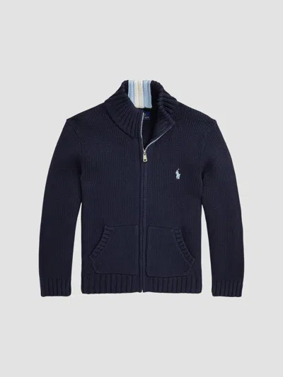 Polo Ralph Lauren Little Boy's & Boy's Knit Zip-up Jacket In Navy