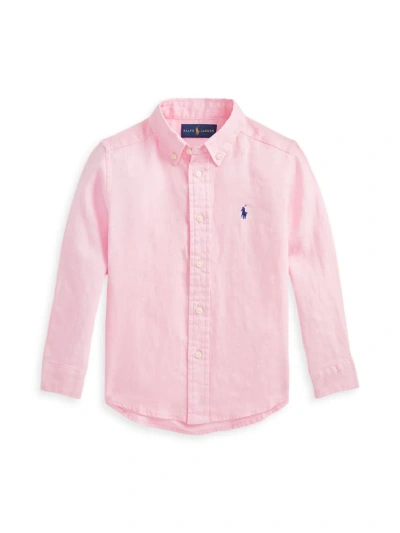 Polo Ralph Lauren Little Boy's & Boy's Linen Button-down Shirt In Carmel Pink