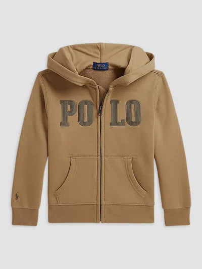 Polo Ralph Lauren Little Boy's & Boy's Logo Zip Hoodie In Brown