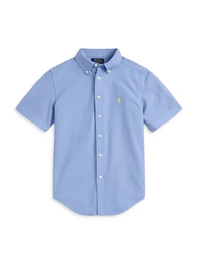 Polo Ralph Lauren Little Boy's & Boy's Oxford Short-sleeve Shirt In Harbor Island Blue