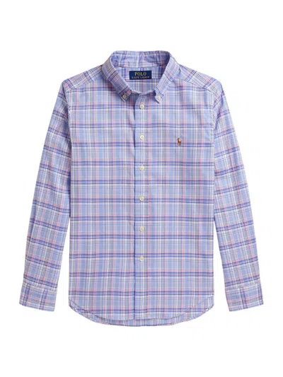 Polo Ralph Lauren Kids' Boys' 8-20 Plaid Performance Oxford Shirt In Blue
