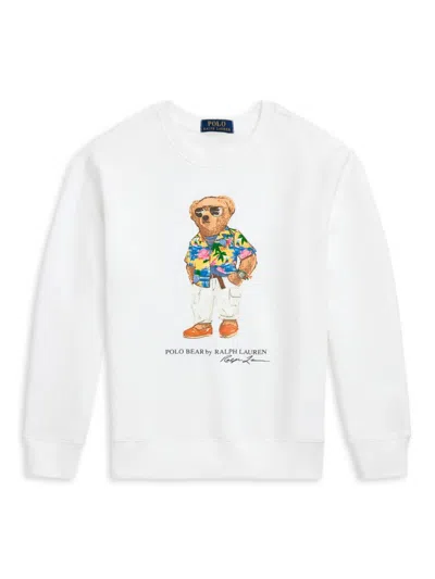 Polo Ralph Lauren Little Boy's & Boy's Polo Bear Crewneck Sweatshirt In Bear White