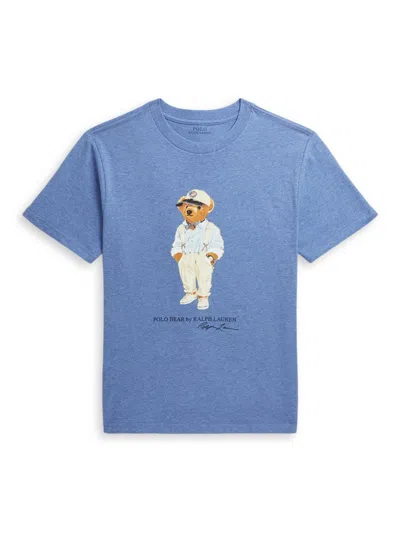Polo Ralph Lauren Kids' Little Boy's & Boy's Polo Bear Crewneck T-shirt In Blue Heather Bear