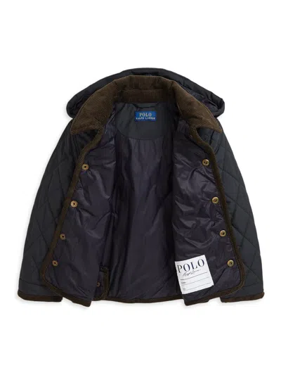 Polo Ralph Lauren Little Boy's & Boy's Quilted Corduroy-trim Jacket In Polo Black