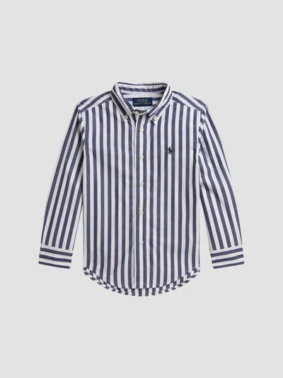 Polo Ralph Lauren Kids' Little Boy's Striped Poplin Shirt In White