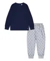 Polo Ralph Lauren Little Boys Long Sleeve Tee And Printed Joggers Pajamas, 2-piece Set In Andover Heather