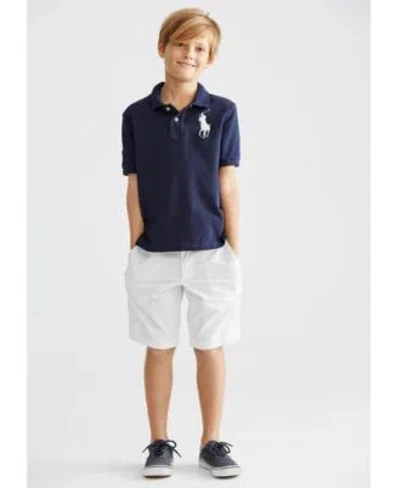 Polo Ralph Lauren Kids' Little Boys Mesh Polo Chino Shorts In Blue