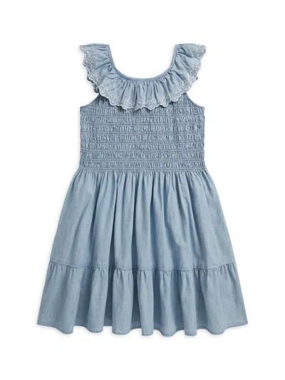 Polo Ralph Lauren Kids' Ralph Lauren Blueberry-overlay Indigo Chambray Dress