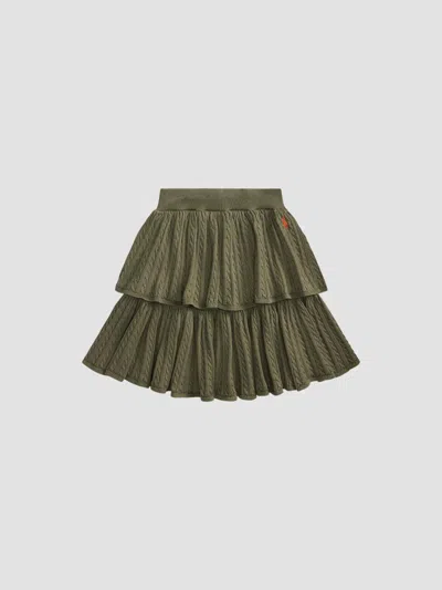 Polo Ralph Lauren Little Girl's & Girl's Cable-knit Tiered Skirt In Green