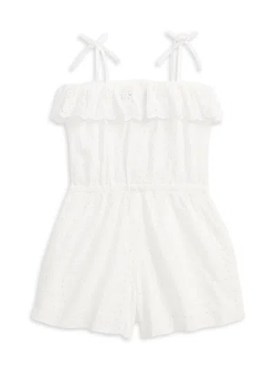 Polo Ralph Lauren Little Girl's & Girl's Cotton Eyelet Romper In White