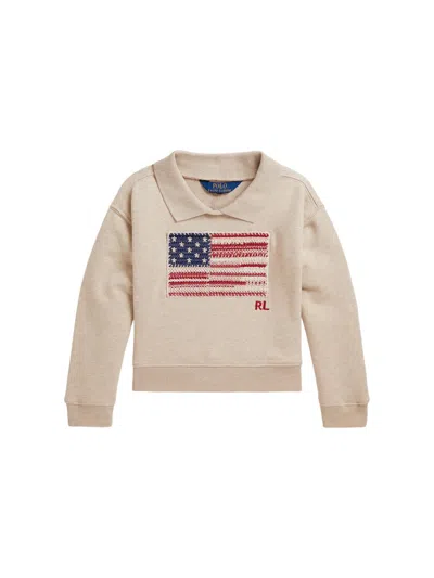 Polo Ralph Lauren Kids' Little Girl's & Girl's Cotton-blend French Terry Sweatshirt In Neutral