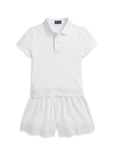 Polo Ralph Lauren Kids' Eyelet Polo Shirt Short (set Of Two) In Multi