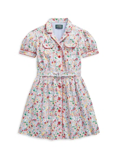 Polo Ralph Lauren Little Girl's & Girl's Floral Cotton Shirtdress In Floral Papilio