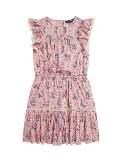 Polo Ralph Lauren Little Girl's & Girl's Floral Cotton Top & Skirt Set In Pink