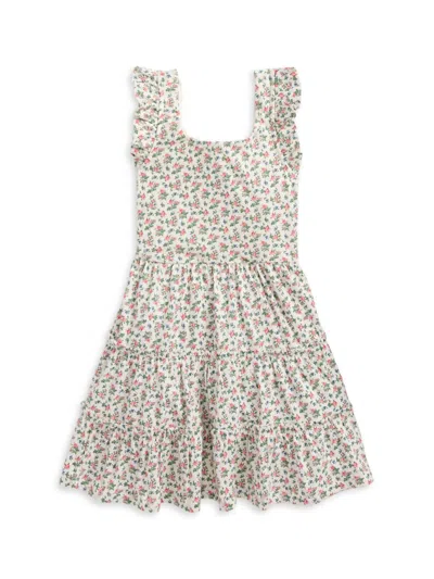 Polo Ralph Lauren Little Girl's & Girl's Floral Ruffle-trim Dress In White Floral