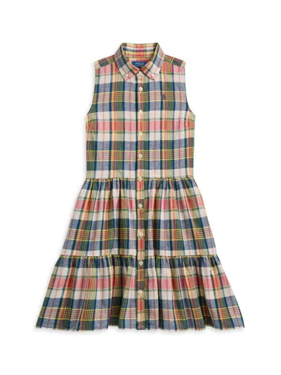 Polo Ralph Lauren Kids' Little Girl's & Girl's Madras Plaid Sleeveless Shirtdress