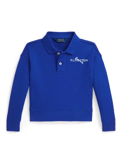 Polo Ralph Lauren Kids' Girls 7-16 Polo Team Terry Long-sleeve Sweatshirt In Blue