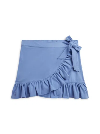 Polo Ralph Lauren Little Girl's & Girl's Ruffle-trim Wrap Skort In Campus Blue