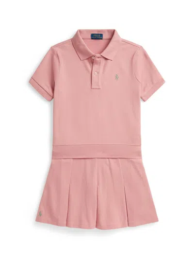 Polo Ralph Lauren Kids' Little Girl's & Girl's Stretch-cotton Polo & Skirt Set In Pink