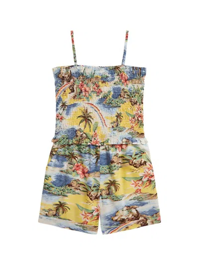 Polo Ralph Lauren Little Girl's & Girl's Tropical-print Smocked Top & Shorts Set In Multi