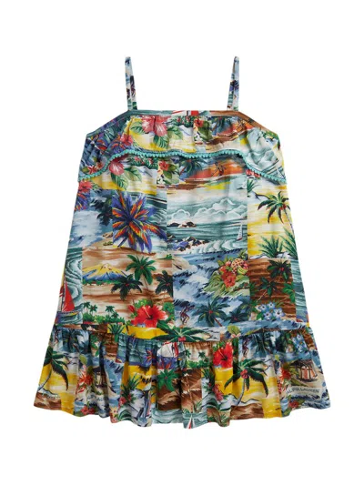 Polo Ralph Lauren Babies' Little Girl's Tropical-print Frill Dress In Multi