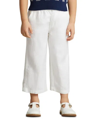 Polo Ralph Lauren Kids' Little Girls Wide-leg Pants In Deckwash White