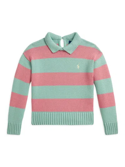 Polo Ralph Lauren Little Kid's & Kid's Rugby Striped Knit Cotton Sweater In Multi