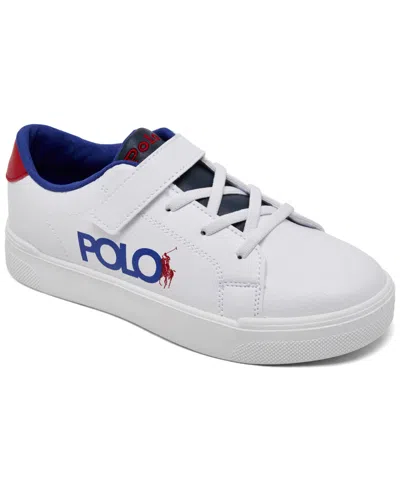 Polo Ralph Lauren Kids' Little Sutton Graphic Fastening Strap Casual Sneakers From Finish Line In Multi