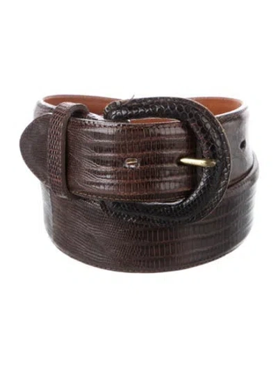 Pre-owned Polo Ralph Lauren Lizard Belt In Brown