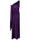 Polo Ralph Lauren Stretch-silk Charmeuse Lizzie Maxi Dress In Purple