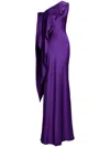 Polo Ralph Lauren Stretch-silk Charmeuse Lizzie Maxi Dress In Purple