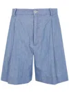 Polo Ralph Lauren Pleated Mini Bermuda Pants For Women In Blue