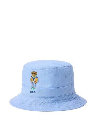 Polo Ralph Lauren Loft Bear-embroidered Bucket Hat In Blue