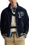 Polo Ralph Lauren Corduroy Letter Jacket In Blue