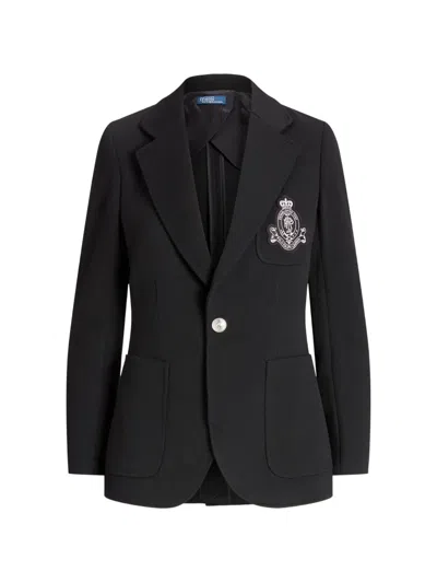 Polo Ralph Lauren Logo-appliqué Cotton Blazer In Black