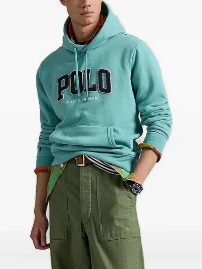 Polo Ralph Lauren Logo-applique Hoodie In Blue