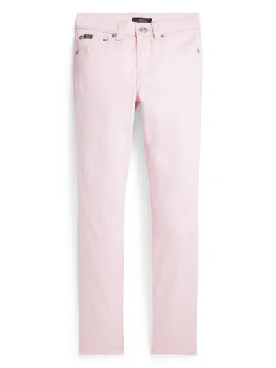 Polo Ralph Lauren Kids' Logo-appliqué Skinny Jeans In Pink