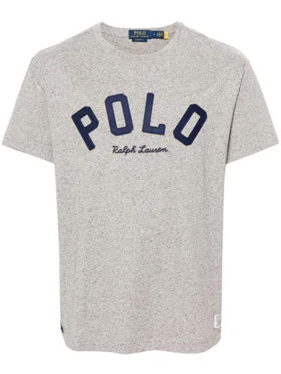 Polo Ralph Lauren T-shirt Con Ricamo In Grigio