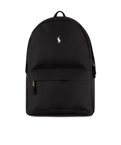 Polo Ralph Lauren Logo Backpack In Black