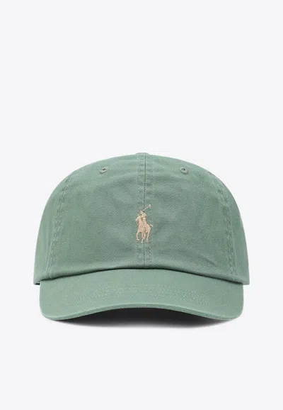 Polo Ralph Lauren Logo Baseball Cap In Green