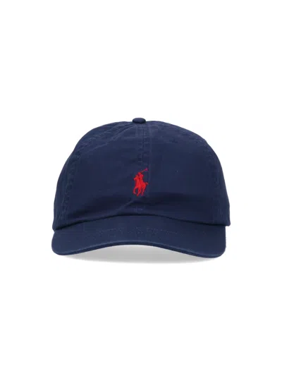 Polo Ralph Lauren Logo Baseball Cap Hat In Blue