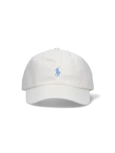 Polo Ralph Lauren Logo Baseball Cap In White