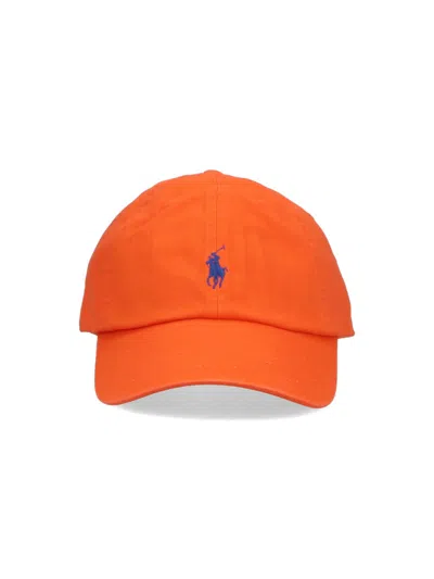 Polo Ralph Lauren Logo Baseball Cap In Orange