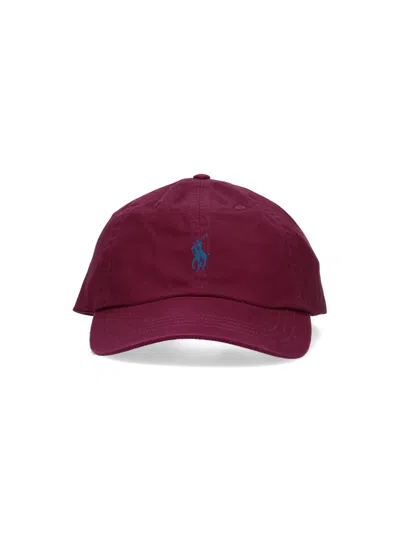 Polo Ralph Lauren Logo Baseball Cap In Red
