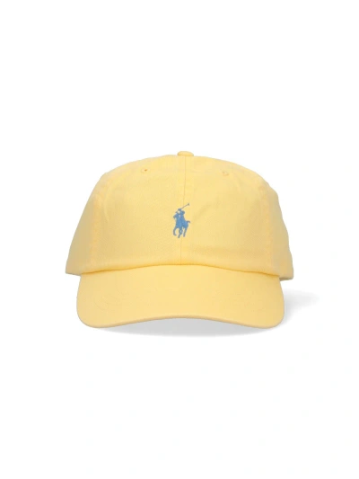 Polo Ralph Lauren Logo Baseball Cap In Yellow