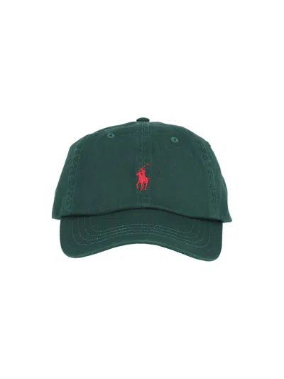 Polo Ralph Lauren Logo Baseball Hat In Green