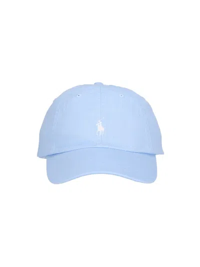 Polo Ralph Lauren Logo Baseball Hat In Light Blue