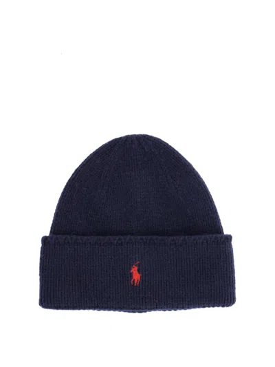 Polo Ralph Lauren Logo Beanie In Blue