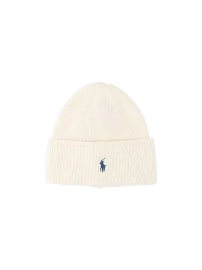 Polo Ralph Lauren Logo Beanie In Neutrals