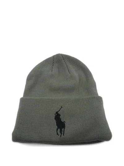 Polo Ralph Lauren Logo Beanie Hat In Gray